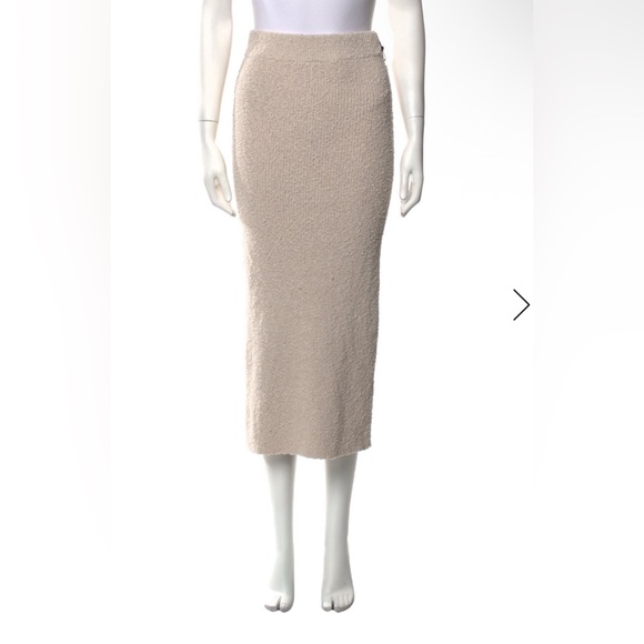 NEW‎ Rachel Zoe Womens Med Stretchy Boucle Knit Pull On Midi Skirt Cream Beige - Picture 1 of 11